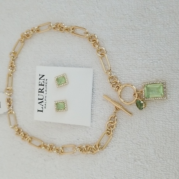 New Ralph Lauren Pave Stone Stud Earrings - Picture 2 of 7